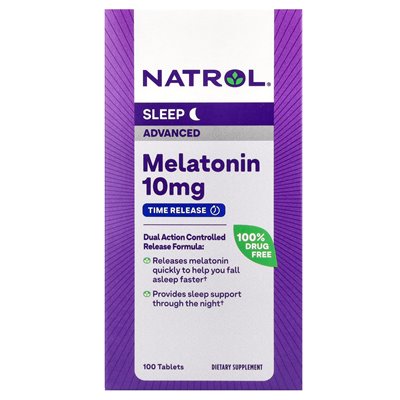 Natrol, zaawansowana melatonina, sen, 10 mg, 100 tabletek