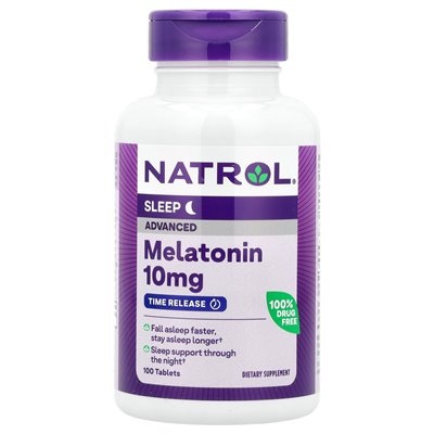 Natrol, zaawansowana melatonina, sen, 10 mg, 100 tabletek