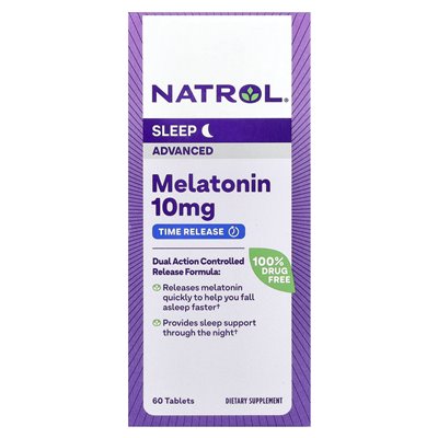 Natrol, Sleep Advanced, Melatonin, czas wydawania czasu, 10 mg, 60 tabletek