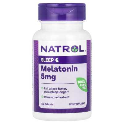 Natrol, melatonina, 5 mg, 60 tabletek