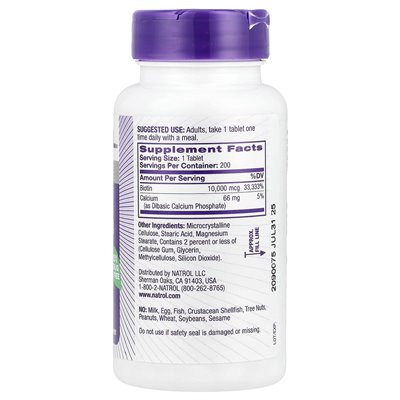 Natrol, biotyna, 10 000 mcg, 200 tabletek