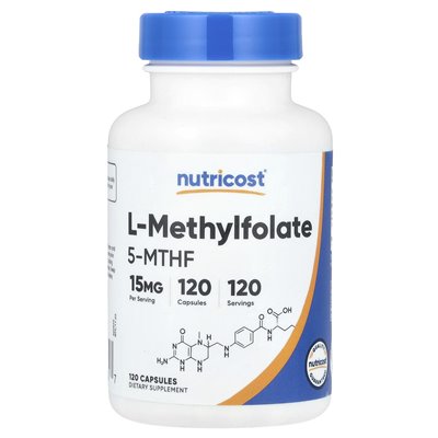 Nutricost, L-metylofolan, 15 mg, 120 kapsułek