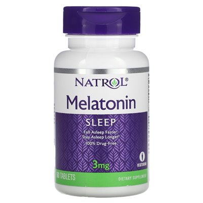 Natrol, melatonin, 3 mg, 60 tablets