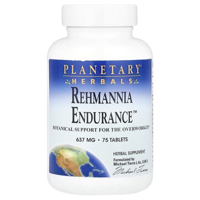 Planetary Herbals, Rehmannia Endurance ™, 75 tabletek