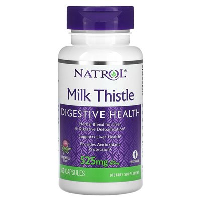 Natrol, Milk Thistle, 525 mg, 60 kapsułek (262,5 mg na kapsułkę)