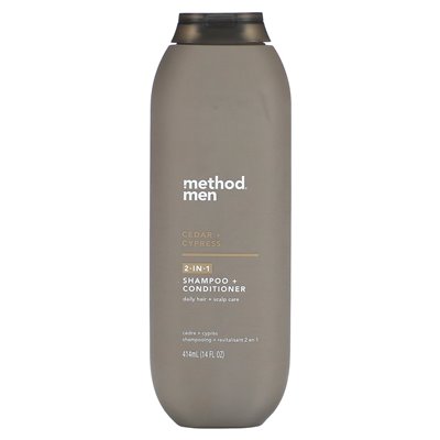Metoda, mężczyźni, szampon 2 w 1, odżywka, cedar + cyprys, 14 fl oz (414 ml)