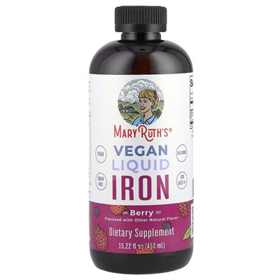 Maryruth's, Vegan Liquid Iron, Ages 4+, Berry, 15.22 Fl Oz (450 ml)