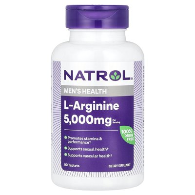 Natrol, L-Arginin, 5000 mg, 90 Tabletten (1000 mg pro Tablette)