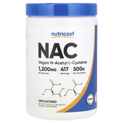 Nutricost, NAC, nieobsługiwane, 17,9 uncji (500 g)