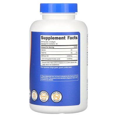 Nutricost, CLA, 2400 mg, 120 softgels (800 mg na softgel)