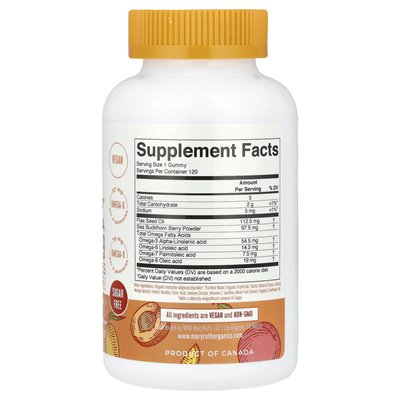 Maryruth's, Omega 3-6-7-9 Gummie, Peach Mango Morel, 120 Gummies Maryruth's, Omega 3-6-7-9 Gummie, Peach Mango Morel, 120 Gummies