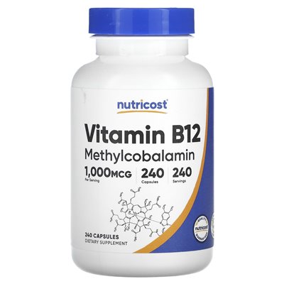 Nutricost, witamina B12, 1000 mcg, 240 kapsułek Nutricost, witamina B12, 1000 mcg, 240 kapsułek