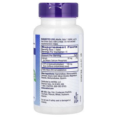 Natrol, 5-HTP, Uwalnianie stopniowe, Extra Mocne, 100 mg, 45 tabletek