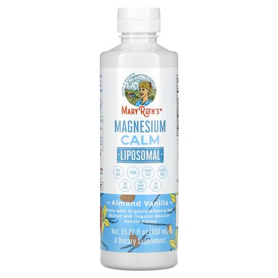 Maryruth's, Magnesium Calm Liposomal, migdałowa wanilia, 15,22 Fl Oz (450 ml)