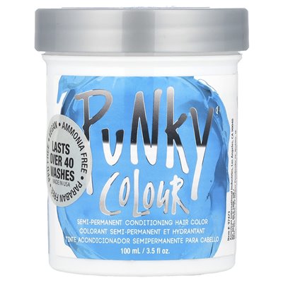 Kolor punkowy, półtrwałe kondycjonowanie włosów, laguny niebieski, 3,5 fl oz (100 ml)