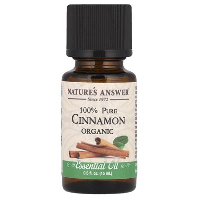Nature's Answer, 100% Pure Organic Essential Oil, Cinnamon, 0.5 fl oz (15 ml) Nature's Answer, 100% Pure Organic Essential Oil, Cinnamon, 0.5 fl oz (15 ml)