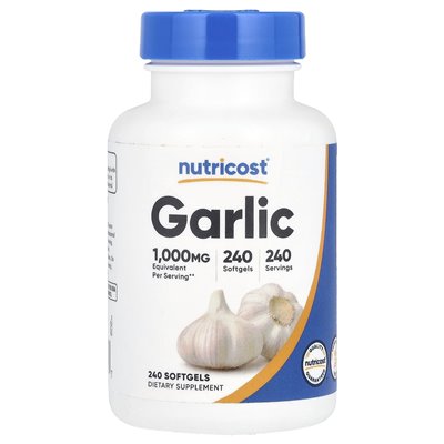 Nutricost, czosnek, 1000 mg, 240 softgels