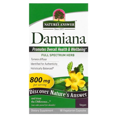 Nature's Answer, Damiana, 90 Wegetariańskich Kapsułek Nature's Answer, Damiana, 90 Wegetariańskich Kapsułek