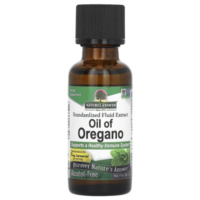 Odpowiedź natury, olej z oregano, bez alkoholu, 1 fl oz (30 ml)