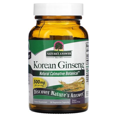 Nature's Answer, Koreanischer Ginseng, 500 mg, 50 vegetarische Kapseln