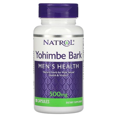 Natrol, kora Yohimbe, 500 mg, 90 kapsułek