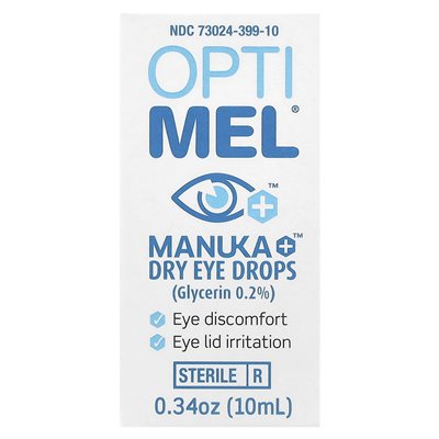 Optimel, Manuka+ Kropelki do Oczu Suchych, 0,34 uncji (10 ml)