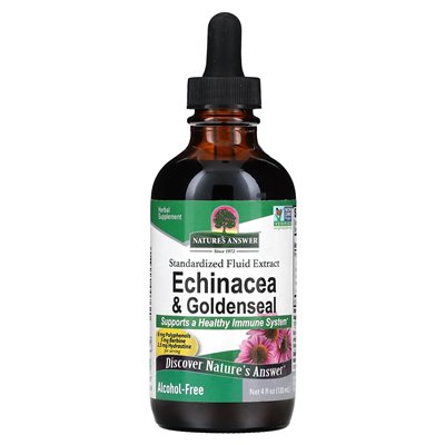 Odpowiedź natury, Echinacea i Goldenseal, bez alkoholu, 4 fl oz (120 ml)
