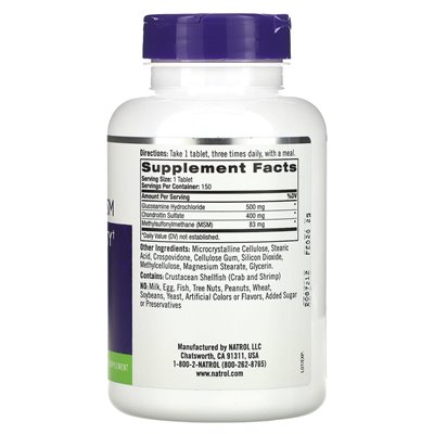 Natrol, glukozamina, chondroitin i MSM, 150 tabletek