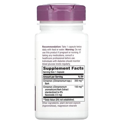 Nature's Way, cynamon, ekstrakt premium, 60 wegańskich kapsułek