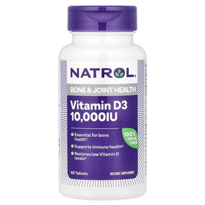 Natrol, witamina D3, Bone & Joint Health, 10 000 IU, 60 tabletek Natrol, witamina D3, Bone & Joint Health, 10 000 IU, 60 tabletek