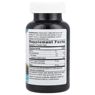 Nature's Way, DGL Ultra, dodatkowa siła, czekolada, 90 tabletek do żucia Nature's Way, DGL Ultra, dodatkowa siła, czekolada, 90 tabletek do żucia