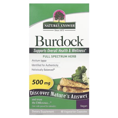 Odpowiedź natury, Burdock, 500 mg, 90 kapsułek wegetariańskich Odpowiedź natury, Burdock, 500 mg, 90 kapsułek wegetariańskich