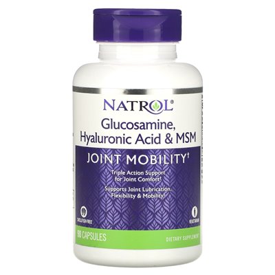 Natrol, Glucosamin, Hyaluronsäure und MSM, 90 Kapseln