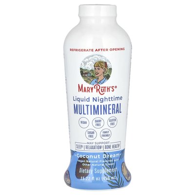 Maryruth's, Liquid Nighttime Multimineral, Coconut Dream, 15.22 Fl Oz (450 ml)