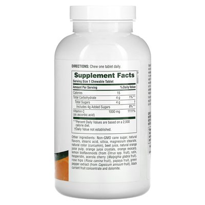 Naturesplus, kaubarer Orangensaft, Vitamin C, natürliche Orange, 1000 mg, 60 Tabletten