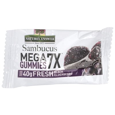 Nature's Answer, Sambucus Mega Gummies 7X STRONE ™, 30 Gelatin/Vegan Gummies