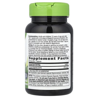 Nature's Way, Cascara Sagrada, 270 mg, 100 vegan capsules