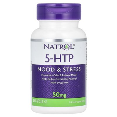 Natrol, 5-HTP, nastrój i stres, 50 mg, 45 kapsułek
