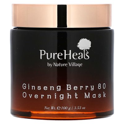 Pureheals, żeń -szeń Berry 80 przez noc, maska ​​piękności, 3,53 uncji (100 g)