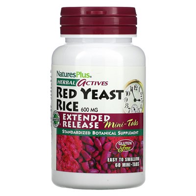Naturesplus, Herbal Actives, Red Drożdże, 600 mg, 60 mini-tabletów (300 mg na tablet) Naturesplus, Herbal Actives, Red Drożdże, 600 mg, 60 mini-tabletów (300 mg na tablet)