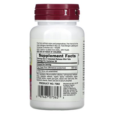 Naturesplus, Herbal Actives, Red Drożdże, 600 mg, 60 mini-tabletów (300 mg na tablet) Naturesplus, Herbal Actives, Red Drożdże, 600 mg, 60 mini-tabletów (300 mg na tablet)