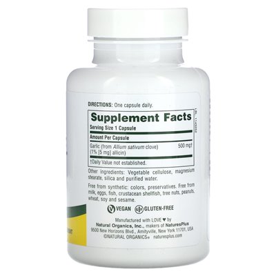 Naturesplus, Garlic, 500mg, 90 Capsules