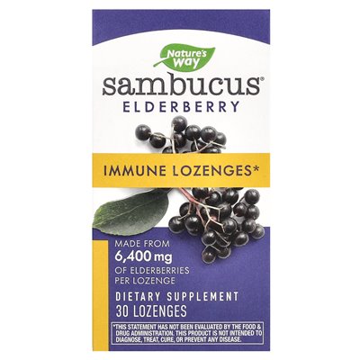 Nature's Way, Sambucus Emanberberry, Lozenges immuns, 30 ssaków Nature's Way, Sambucus Emanberberry, Lozenges immuns, 30 ssaków