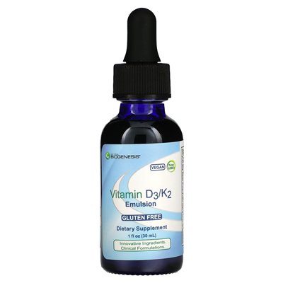 Nutra BioGenesis, Vitamin D3/K2 Emulsion, 1 fl oz (30 ml) Nutra BioGenesis, Vitamin D3/K2 Emulsion, 1 fl oz (30 ml)