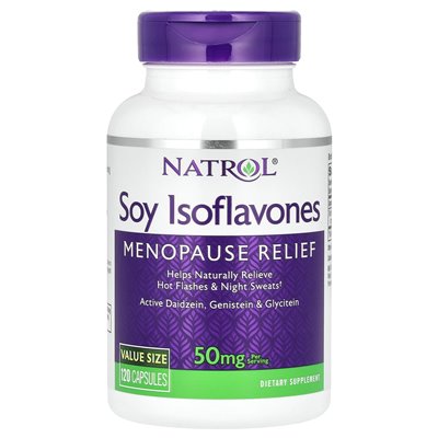 Natrol, Izoflawony sojowe, 50 mg, 120 kapsułek (10 mg na kapsułkę)