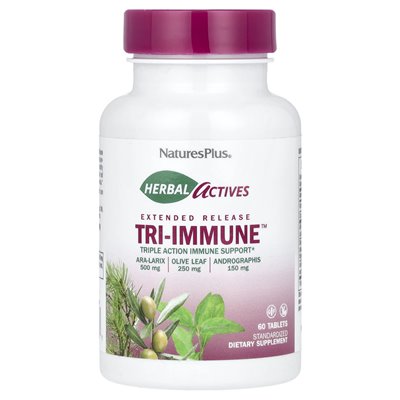 Naturesplus, Herbal Actives, Extended Release Tri-Immune ™, 60 tabletek