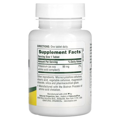 Naturesplus, potas, 99 mg, 90 tabletek