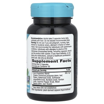 Nature's Way, Echinacea Gelbwurzel, 100 vegane Kapseln