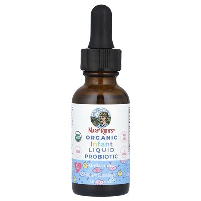 Maryruth's, organiczne niemowlę płynne probiotyk, 6-12 miesięcy, niezmożone, 100 milionów CFU, 1 fl oz (30 ml)