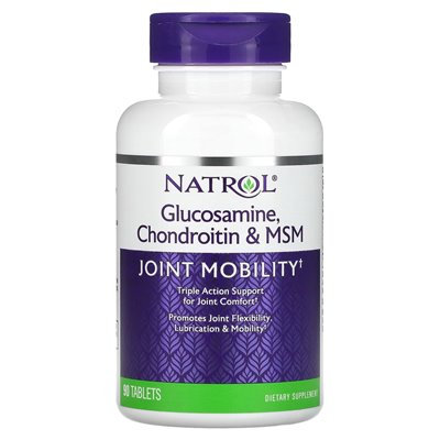 Natrol, Glukozamina, Chondroityna & MSM, 90 Tabletek Natrol, Glukozamina, Chondroityna & MSM, 90 Tabletek